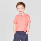 Toddler Boys' Short Sleeve Pocket Henley Shirt - Cat & Jack Peach