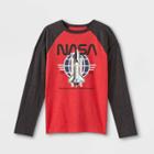 Kids' Nasa Raglan Long Sleeve Graphic T-shirt - Heathered Red
