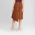 Women's Asymmetrical Wrap Skirt - Prologue Brown