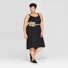 Women's Plus Size Sleeveless Scoop Neck Dress - Ava & Viv Black X