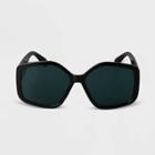 Women's Oversized Angular Square Sunglasses - A New Day Black
