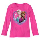 Disney Frozen Girls' Long Sleeve Graphic T-shirt - Fuchsia (pink)