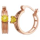 Target 14k Rose Gold Plated Sterling Silver Genuine Citrine Hoop Earrings, Girl's