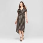 Maternity Short Sleeve V-neck High Low Maxi Dress - Macherie - Black M, Infant Girl's