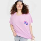 No Brand Pride Adult Plus Size Bisexual Fingers Short Sleeve T-shirt - Violet