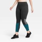 Women's Sculpted High-rise Colorblock 7/8 Leggings 24 - All In Motion Black/teal Xs, Women's, Black/blue