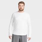 Men's Long Sleeve Soft Gym T-shirt - All In Motion True White