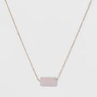 Silver Plated Quartz Barrel Stone Necklace - A New Day Rose Gold, Girl's