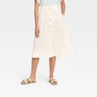 Women's Midi A-line Skirt - A New Day Cream