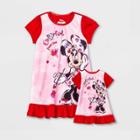 Toddler Girls' 2pc Minnie Mouse 'doll And Me' Nightgown - Red