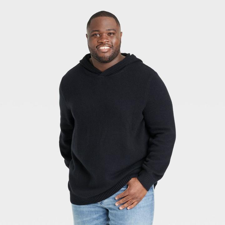 Men's Big & Tall Hooded Pullover - Goodfellow & Co Black