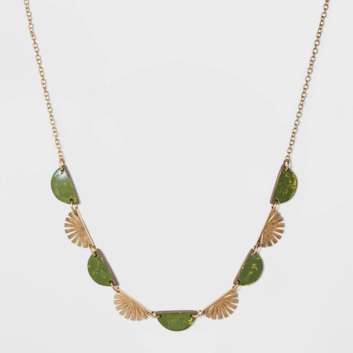 Patterned Half Circle And Starburst Cutout Frontal Necklace - Universal Thread ,