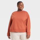 Women's Plus Size All Day Fleece Sweatshirt - A New Day Rust