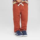 Toddler Boys' Elastic Waistband And Flexible Drawstring Chino - Cat & Jack Rust 12m, Boy's, Brown