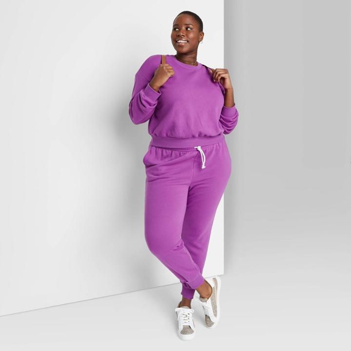 Women's Plus Size High-rise Sweatpants - Wild Fable Purple