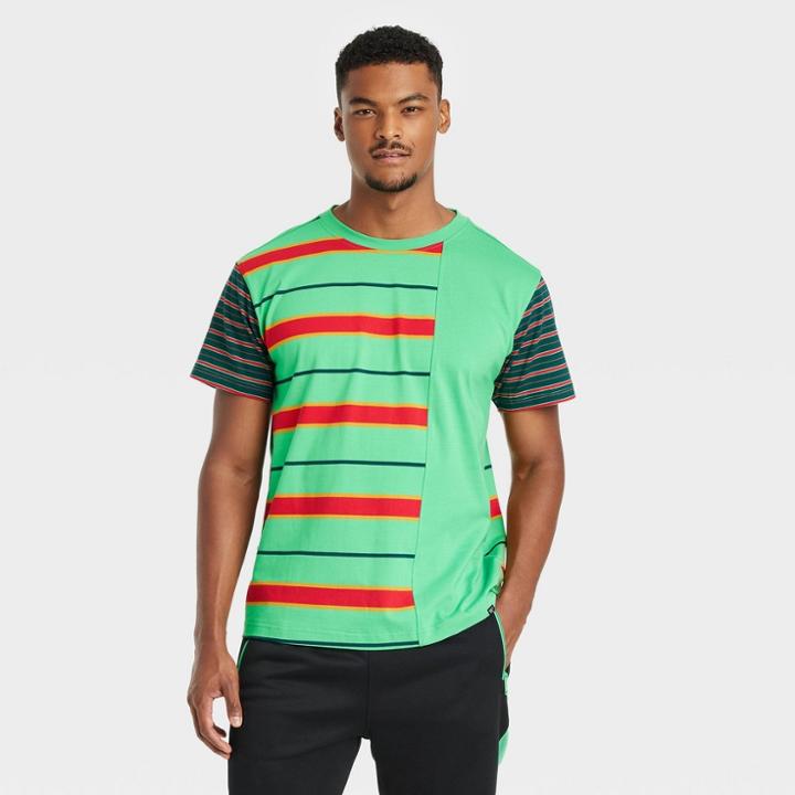 Houston White Adult Short Sleeve T-shirt - Green Multi