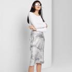 Women's Satin Bias Cut Tie-dye Midi Skirt - Wild Fable Gray