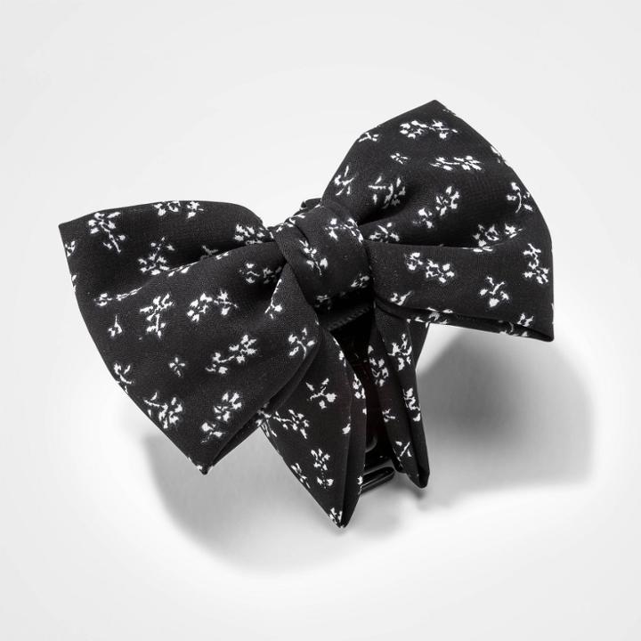 Floral Bow Claw Hair Clip - A New Day Black