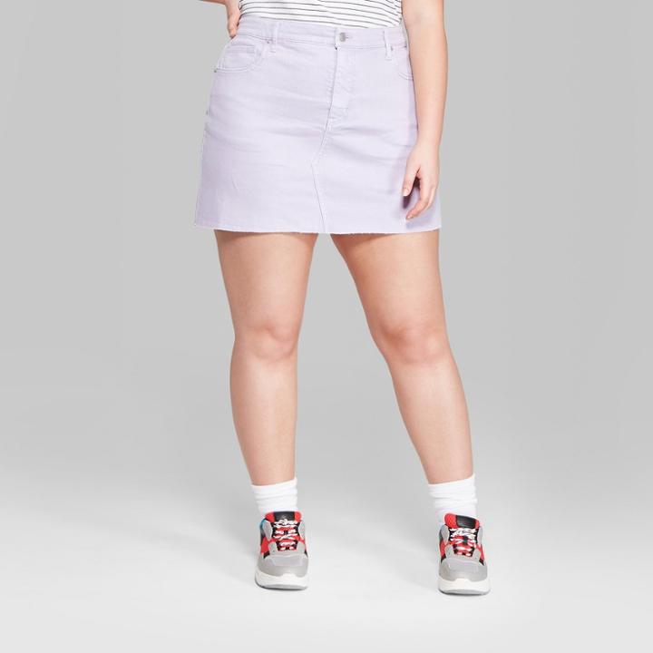 Women's Plus Size Denim Mini Skirt - Wild Fable Violet