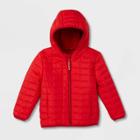 Toddler Long Sleeve Puffer Jacket - Cat & Jack Red