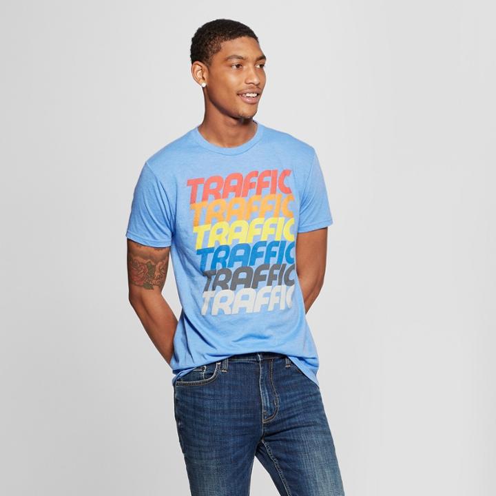 Men's Short Sleeve Traffic Repeat Graphic T-shirt - Awake Blue