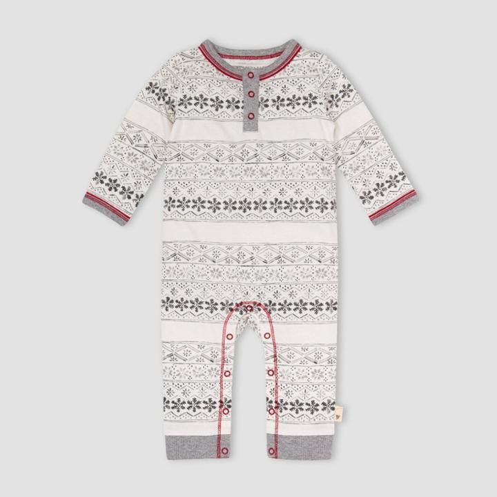 Burt's Bees Baby Baby Girls' Simple Fair Isle Jumpsuit - Off-white