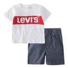 Levi's Baby Boys' Box Tab Short Sleeve Top & Bottom Set - White