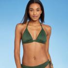 Women's Double Strap Bralette Bikini Top - Kona Sol Dark Green