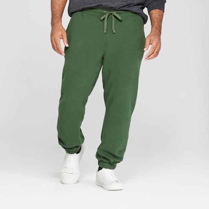 Men's Big & Tall Fleece Cinched Jogger Pants - Goodfellow & Co Banyan Tree Green