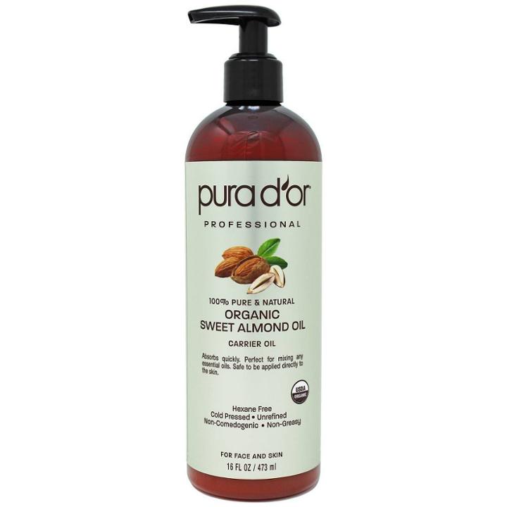 Pura D'or 100% Pure Organic Sweet Almond Oil