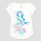 Girls' Disney Princess Jasmine Watercolor Short Sleeve T-shirt - Ivory