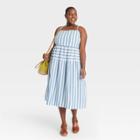 Women's Plus Size Striped Tiered Tank Dress - Universal Thread Blue