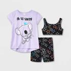 Jellifish Kids Girls' 3pc Koala Pajama