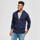 Men's Standard Fit Long Sleeve Hooded Fleece Sweatshirt - Goodfellow & Co Navy (blue)