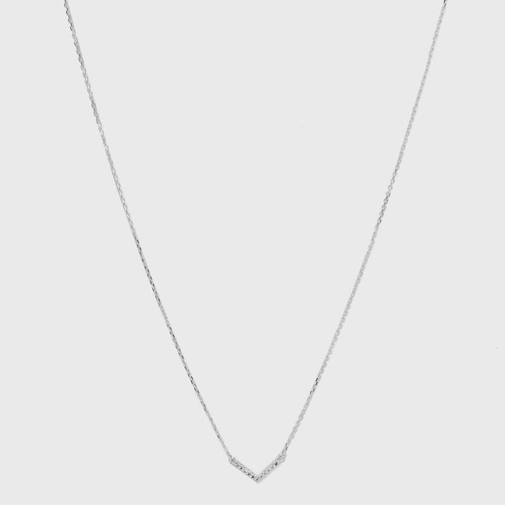 Sterling Silver Cubic Zirconia Chevron Chain Necklace - A New Day