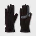 Isotoner Women's Smartdri Fleece With Gathered & Smart Touch Gloves - Black