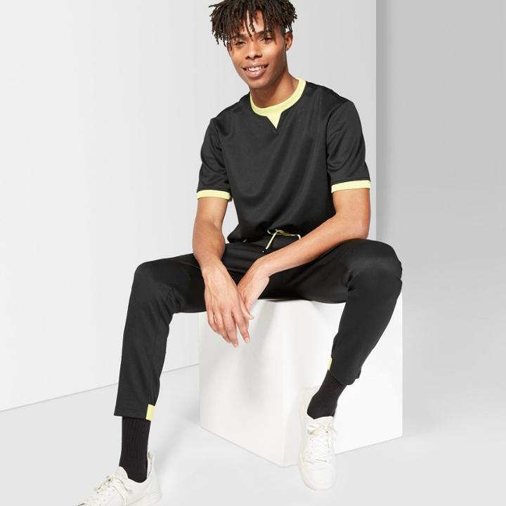 Men's Casual Fit Mid-rise Track Pants - Original Use Black