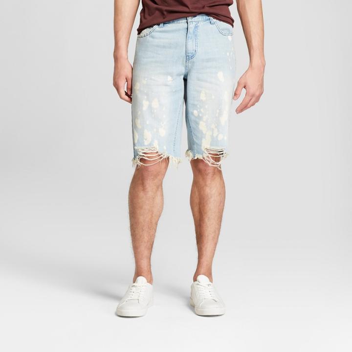 Men's 12 Destructed Bleach Jean Shorts - Jackson Light Indigo