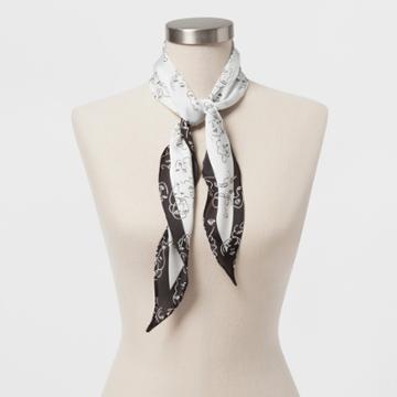 Women's Silhouette Printed Scarf - A New Day + Vital Voices White/black