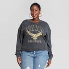 Zoe+liv Women's Plus Size Stay Gold California Graphic Sweatshirt - Charcoal