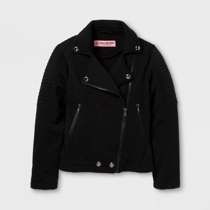 Explorer By Urban Republic Girls' Fleece Peplum Jacket - Black