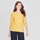 Women's Long Sleeve Crewneck T-shirt - A New Day Yellow