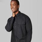 Men's Tall Long Sleeve Long Line Button-down Shirt - Original Use Black