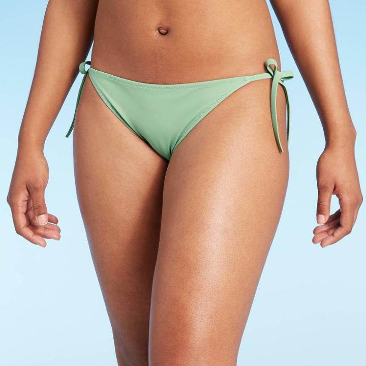Women's Side-tie Cheeky Bikini Bottom - Shade & Shore Sage Green