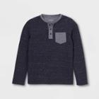 Boys' Double Knit Long Sleeve T-shirt - Cat & Jack Navy