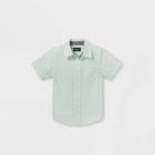 Oshkosh B'gosh Toddler Boys' Woven Short Sleeve Button-down Shirt - Light Green