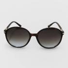 Women's Round Plastic Metal Combo Round Sunglasses - A New Day Brown, Women's, Size: Small, Brown/grey