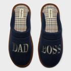 Men's Dluxe By Dearfoams Dad Boss Scuff Slippers - Navy Blue