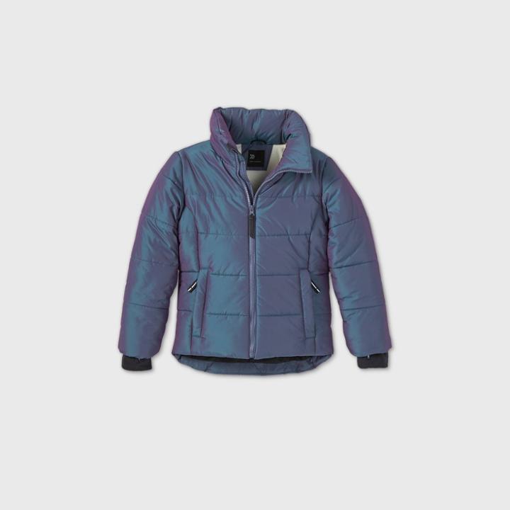 Girls' Puffer Jacket - All In Motion Iridescent Purple