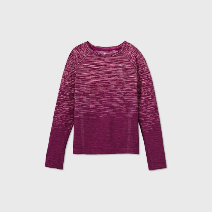 Girls' Seamless Long Sleeve T-shirt - All In Motion Purple